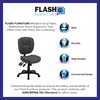 image:imageFlash Furniture Caroline MidBack Black LeatherSoft Multifunction Swivel Ergonomic Task Office Chair with Pillow Top CushioningGray Fabric