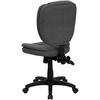 image:imageFlash Furniture Caroline MidBack Black LeatherSoft Multifunction Swivel Ergonomic Task Office Chair with Pillow Top CushioningGray Fabric