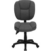 image:imageFlash Furniture Caroline MidBack Black LeatherSoft Multifunction Swivel Ergonomic Task Office Chair with Pillow Top CushioningGray Fabric