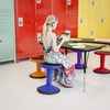image:imageFlash Furniture Carter Adjustable Height Active Learning Stool for Classrooms Backless Wobble Stool with 360Degree Swivel 14  18 H BlueBlue