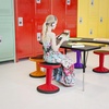 image:imageFlash Furniture Carter Adjustable Height Active Learning Stool for Classrooms Backless Wobble Stool with 360Degree Swivel 14  18 H BlueRed