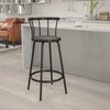 image:imageFlash Furniture Charla Crown Back Black Metal Barstool with Black Vinyl Swivel Seat