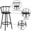 image:imageFlash Furniture Charla Crown Back Black Metal Barstool with Black Vinyl Swivel Seat