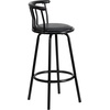 image:imageFlash Furniture Charla Crown Back Black Metal Barstool with Black Vinyl Swivel Seat