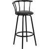 image:imageFlash Furniture Charla Crown Back Black Metal Barstool with Black Vinyl Swivel Seat