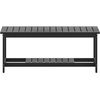 image:imageFlash Furniture Charlestown Two Tiered Commercial Grade Adirondack Coffee Table  Gray Finish Poly Resin Wood  AllWeather  Slatted Shelf DesignGreyBlack