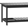 image:imageFlash Furniture Charlestown Two Tiered Commercial Grade Adirondack Coffee Table  Gray Finish Poly Resin Wood  AllWeather  Slatted Shelf DesignGreyBlack