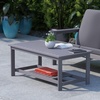 image:imageFlash Furniture Charlestown Two Tiered Commercial Grade Adirondack Coffee Table  Gray Finish Poly Resin Wood  AllWeather  Slatted Shelf DesignGreyGrey