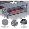 image:imageFlash Furniture Charlestown Two Tiered Commercial Grade Adirondack Coffee Table  Gray Finish Poly Resin Wood  AllWeather  Slatted Shelf DesignGreyGrey