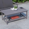 image:imageFlash Furniture Charlestown Two Tiered Commercial Grade Adirondack Coffee Table  Gray Finish Poly Resin Wood  AllWeather  Slatted Shelf DesignGreyGrey