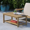 image:imageFlash Furniture Charlestown Two Tiered Commercial Grade Adirondack Coffee Table  Gray Finish Poly Resin Wood  AllWeather  Slatted Shelf DesignGreyNatural Cedar