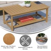 image:imageFlash Furniture Charlestown Two Tiered Commercial Grade Adirondack Coffee Table  Gray Finish Poly Resin Wood  AllWeather  Slatted Shelf DesignGreyNatural Cedar