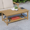 image:imageFlash Furniture Charlestown Two Tiered Commercial Grade Adirondack Coffee Table  Gray Finish Poly Resin Wood  AllWeather  Slatted Shelf DesignGreyNatural Cedar