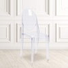 image:imageFlash Furniture Cheryl IndoorOutdoor Ghost Accent and Dining Chair with Contoured Seat Stackable Transparent Restaurant Chair Transparent Crystal4