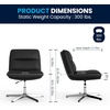 image:imageFlash Furniture Chloe Commercial MidBack Swivel Office Chair Wide Design Padded LeatherSoft Adjustable Height Ergonomic MidRise Back Armless CognacBlackBlack LeathersoftChrome Frame