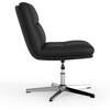 image:imageFlash Furniture Chloe Commercial MidBack Swivel Office Chair Wide Design Padded LeatherSoft Adjustable Height Ergonomic MidRise Back Armless CognacBlackBlack LeathersoftChrome Frame