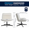 image:imageFlash Furniture Chloe Commercial MidBack Swivel Office Chair Wide Design Padded LeatherSoft Adjustable Height Ergonomic MidRise Back Armless CognacBlackCream Faux ShearlingBlack Frame