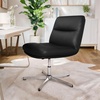 image:imageFlash Furniture Chloe Commercial MidBack Swivel Office Chair Wide Design Padded LeatherSoft Adjustable Height Ergonomic MidRise Back Armless CognacBlackBlack LeathersoftChrome Frame