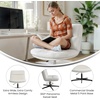 image:imageFlash Furniture Chloe Commercial MidBack Swivel Office Chair Wide Design Padded LeatherSoft Adjustable Height Ergonomic MidRise Back Armless CognacBlackCream Faux ShearlingBlack Frame