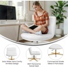 image:imageFlash Furniture Chloe Commercial MidBack Swivel Office Chair Wide Design Padded LeatherSoft Adjustable Height Ergonomic MidRise Back Armless CognacBlackWhite LeathersoftGold Frame