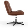 image:imageFlash Furniture Chloe Commercial MidBack Swivel Office Chair Wide Design Padded LeatherSoft Adjustable Height Ergonomic MidRise Back Armless CognacBlackCognac LeathersoftBlack Frame