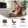 image:imageFlash Furniture Chloe Commercial MidBack Swivel Office Chair Wide Design Padded LeatherSoft Adjustable Height Ergonomic MidRise Back Armless CognacBlackCognac LeathersoftBlack Frame