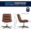 image:imageFlash Furniture Chloe Commercial MidBack Swivel Office Chair Wide Design Padded LeatherSoft Adjustable Height Ergonomic MidRise Back Armless CognacBlackCognac LeathersoftBlack Frame