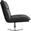 image:imageFlash Furniture Chloe Commercial MidBack Swivel Office Chair Wide Design Padded LeatherSoft Adjustable Height Ergonomic MidRise Back Armless CognacBlackBlack LeathersoftChrome Frame