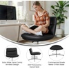 image:imageFlash Furniture Chloe Commercial MidBack Swivel Office Chair Wide Design Padded LeatherSoft Adjustable Height Ergonomic MidRise Back Armless CognacBlackBlack LeathersoftChrome Frame