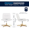 image:imageFlash Furniture Chloe Commercial MidBack Swivel Office Chair Wide Design Padded LeatherSoft Adjustable Height Ergonomic MidRise Back Armless CognacBlackWhite LeathersoftGold Frame