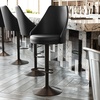 image:imageFlash Furniture Chrishelle Set of 2 Commercial Adjustable Height Bar Stools  Brown LeatherSoft Tufted Upholstery  Pedestal Base  Integrated FootringBlack