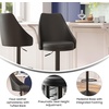image:imageFlash Furniture Chrishelle Set of 2 Commercial Adjustable Height Bar Stools  Brown LeatherSoft Tufted Upholstery  Pedestal Base  Integrated FootringBlack