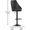 image:imageFlash Furniture Chrishelle Set of 2 Commercial Adjustable Height Bar Stools  Brown LeatherSoft Tufted Upholstery  Pedestal Base  Integrated FootringBlack