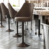 image:imageFlash Furniture Chrishelle Set of 2 Commercial Adjustable Height Bar Stools  Brown LeatherSoft Tufted Upholstery  Pedestal Base  Integrated FootringBrown
