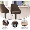 image:imageFlash Furniture Chrishelle Set of 2 Commercial Adjustable Height Bar Stools  Brown LeatherSoft Tufted Upholstery  Pedestal Base  Integrated FootringBrown