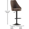 image:imageFlash Furniture Chrishelle Set of 2 Commercial Adjustable Height Bar Stools  Brown LeatherSoft Tufted Upholstery  Pedestal Base  Integrated FootringBrown