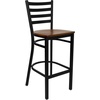 image:imageFlash Furniture Clark 30 Round Black Laminate Table Set with 3 Ladder Back Metal Barstools  Cherry Wood Seat