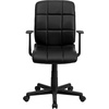 image:imageFlash Furniture Clayton MidBack Black Quilted Vinyl Swivel Task Office Chair with ArmsBlack