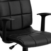 image:imageFlash Furniture Clayton MidBack Black Quilted Vinyl Swivel Task Office Chair with ArmsBlack