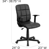 image:imageFlash Furniture Clayton MidBack Black Quilted Vinyl Swivel Task Office Chair with ArmsBlack