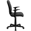 image:imageFlash Furniture Clayton MidBack Black Quilted Vinyl Swivel Task Office Chair with ArmsBlack