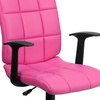 image:imageFlash Furniture Clayton MidBack Black Quilted Vinyl Swivel Task Office Chair with ArmsPink