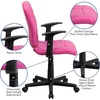 image:imageFlash Furniture Clayton MidBack Black Quilted Vinyl Swivel Task Office Chair with ArmsPink