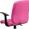 image:imageFlash Furniture Clayton MidBack Black Quilted Vinyl Swivel Task Office Chair with ArmsPink