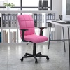 image:imageFlash Furniture Clayton MidBack Black Quilted Vinyl Swivel Task Office Chair with ArmsPink