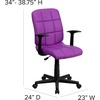 image:imageFlash Furniture Clayton MidBack Black Quilted Vinyl Swivel Task Office Chair with ArmsPurple