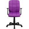 image:imageFlash Furniture Clayton MidBack Black Quilted Vinyl Swivel Task Office Chair with ArmsPurple
