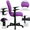 image:imageFlash Furniture Clayton MidBack Black Quilted Vinyl Swivel Task Office Chair with ArmsPurple