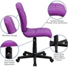 image:imageFlash Furniture Clayton MidBack Purple Quilted Vinyl Swivel Task Office ChairPurple
