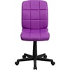 image:imageFlash Furniture Clayton MidBack Purple Quilted Vinyl Swivel Task Office ChairPurple